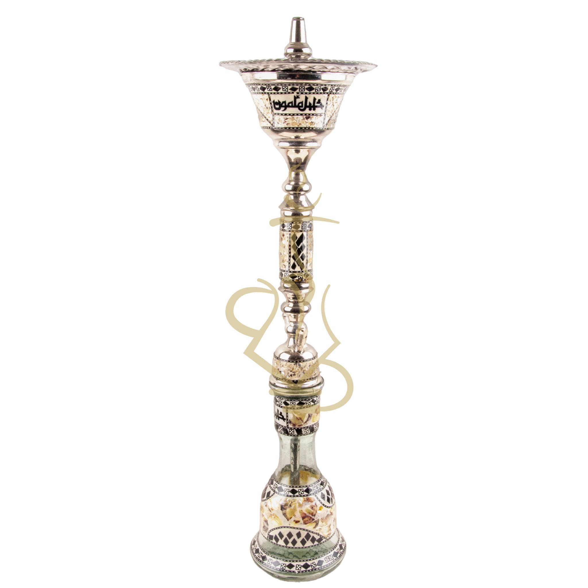 Full view of Khalil Mamoon OMDA SADAF Ice Hookah showcasing its intricate design