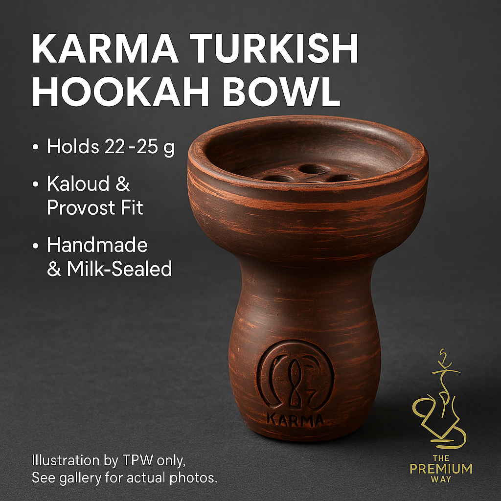 Karma Turkish Shisha Bowl – Heavy Stoneware, 22–25 g