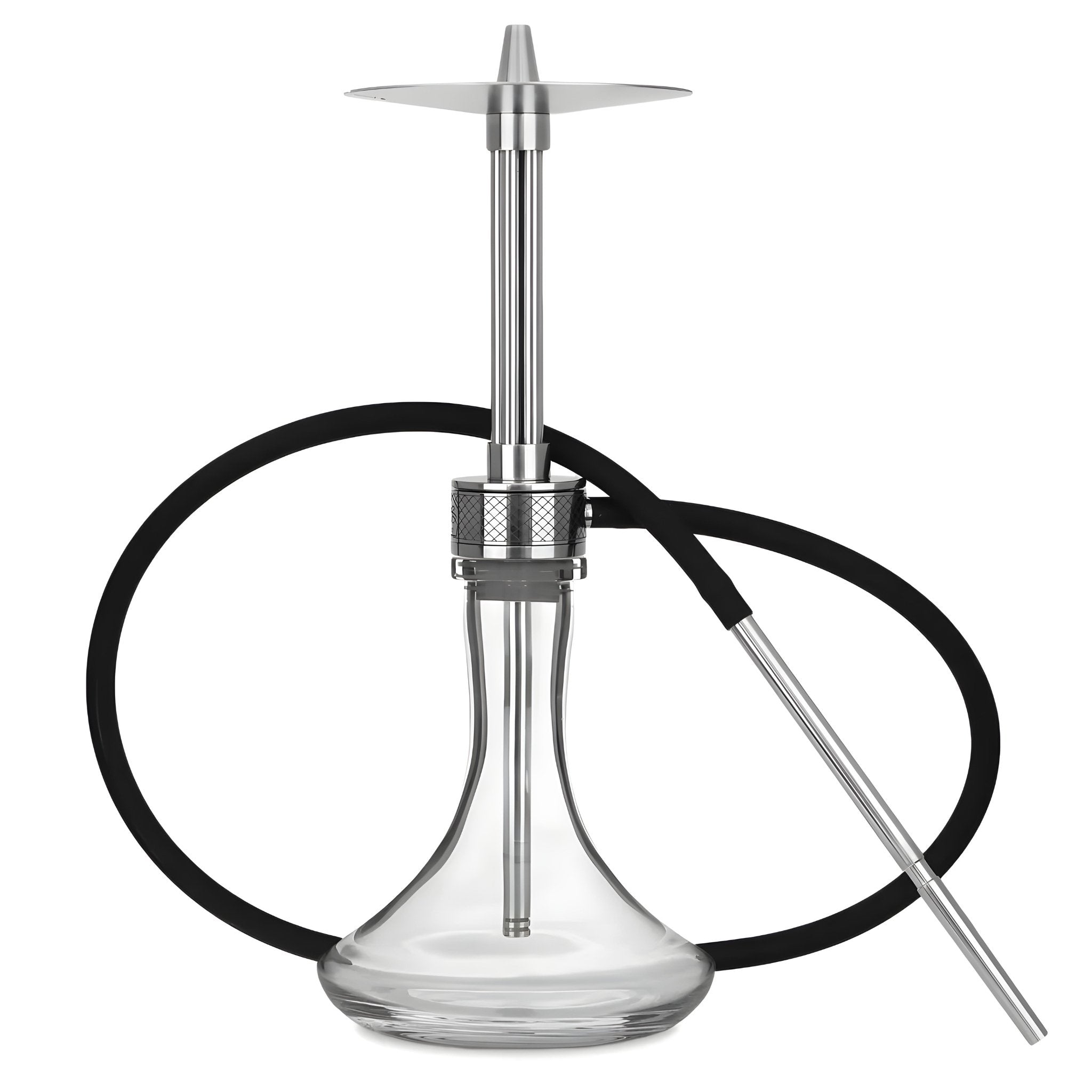 BS Hookah REF stainless steel shisha pipe with clear glass vase