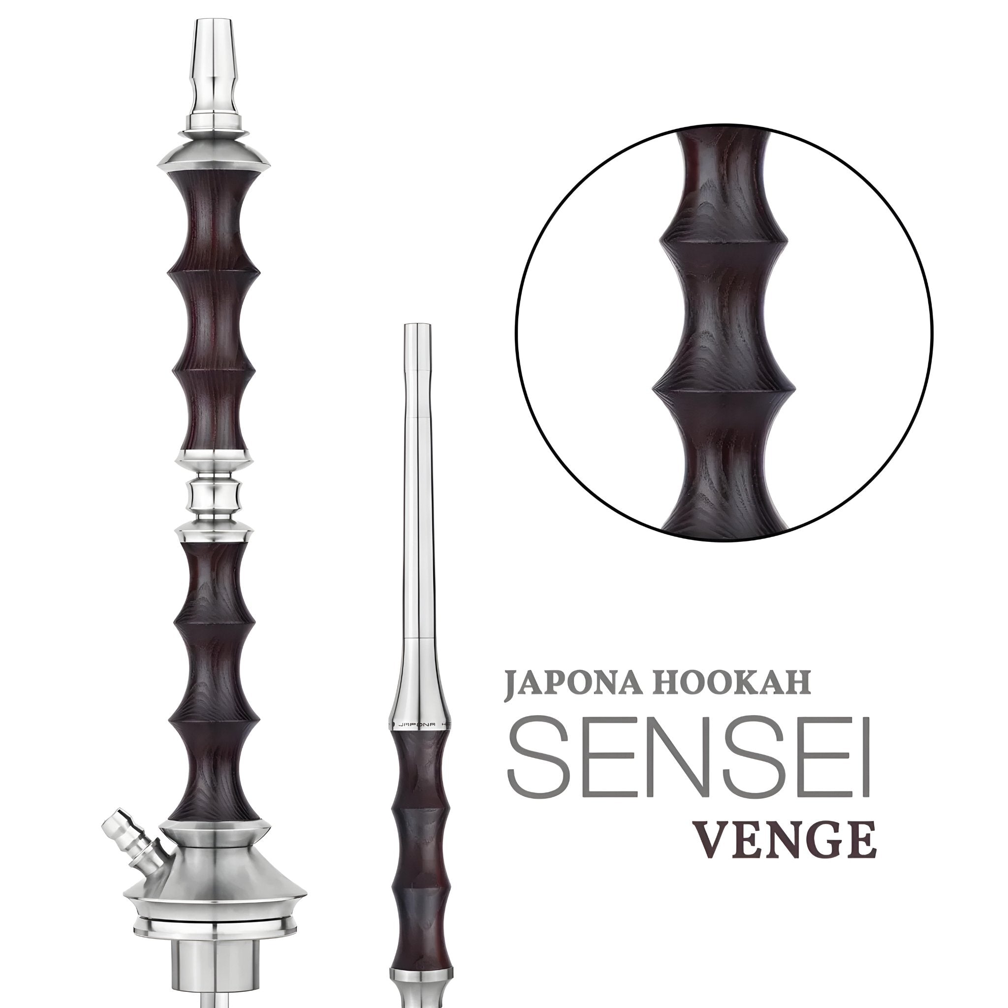 Close-up of Japona Sensei Venge hookah wood shaft
