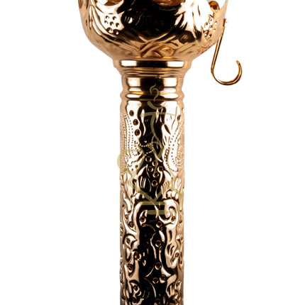 Khalil Mamoon Ice Dana Gold Hookah, angled full view, gold and blue finish
