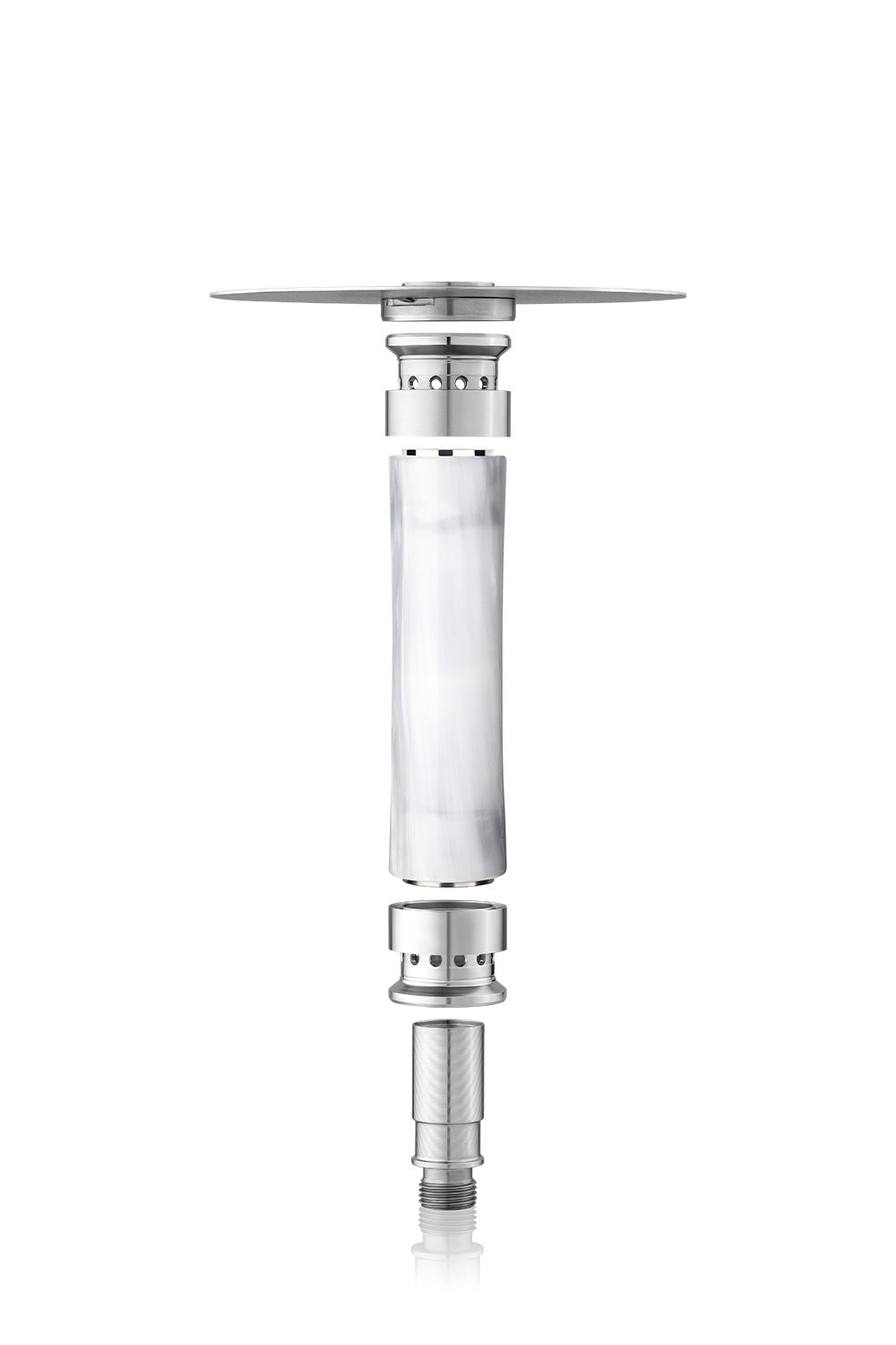 Steamulation X Blow Off Set in Epoxy Marble White for Pro X Mini, clean and minimalist design
