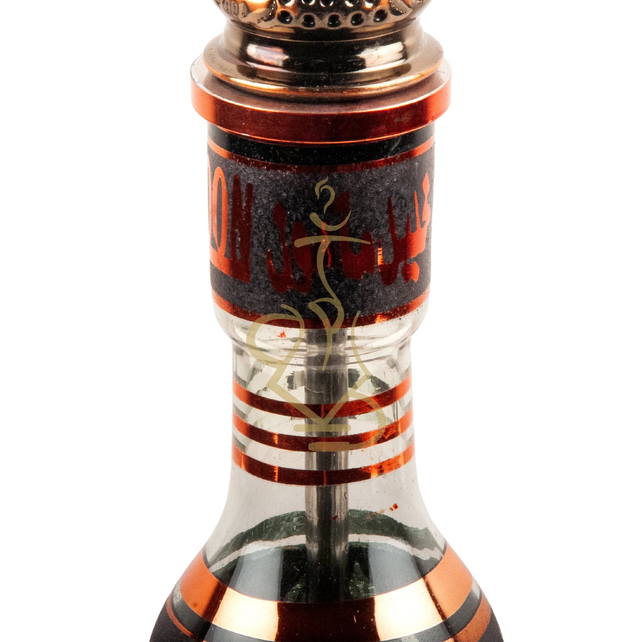Detailed View of Khalil Mamoon 1566 Oxide Mismatch Hookah Neck with Oxide Finish