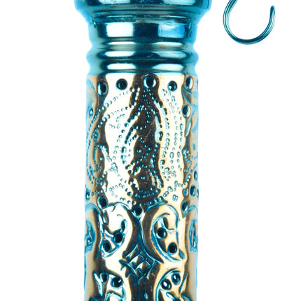 Close-up of Khalil Mamoon Ice Dana Black Oxide Shisha stem joint and valve