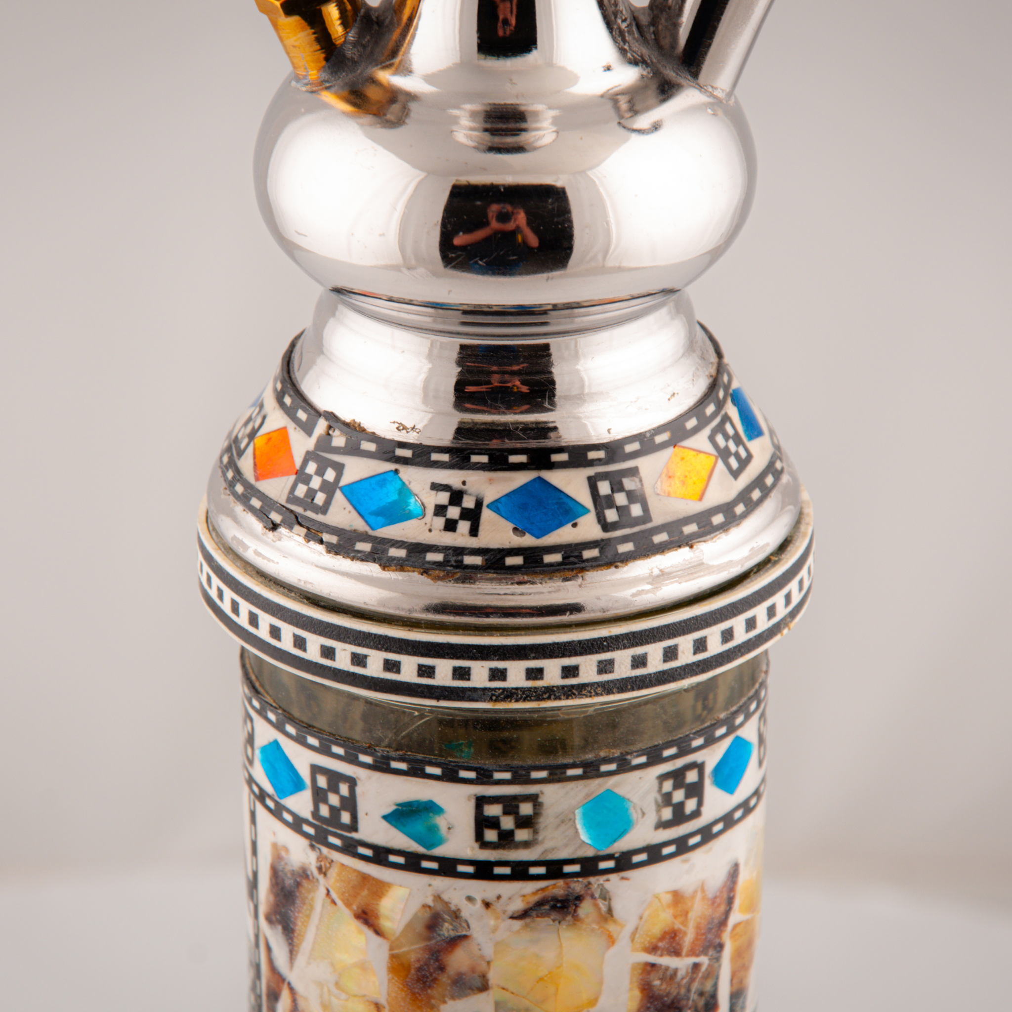 Khalil Mamoon 113116 Sadaf – 80 cm Silver Stem, Blue Mosaic Base 14