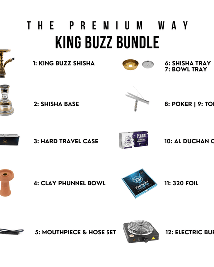 King Buzz Beginner's Shisha Kit – Complete Set for New Users