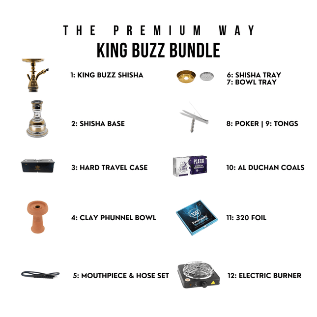 King Buzz Beginner's Shisha Kit – Complete Set for New Users