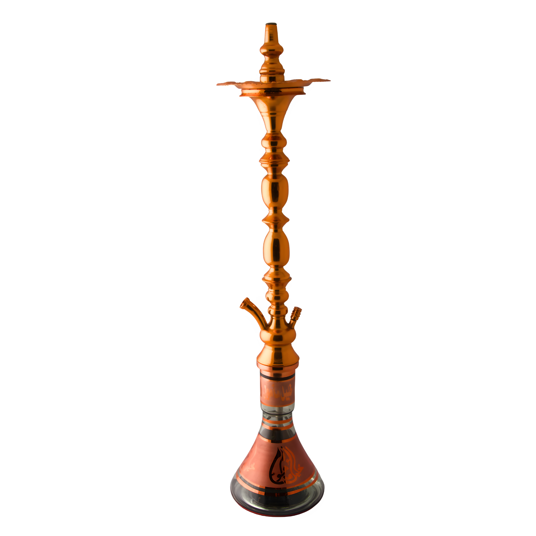 Khalil Mamoon Zuhria 2 Level Red Model 1104, 90 cm shisha with red-finish stem and decorated glass base