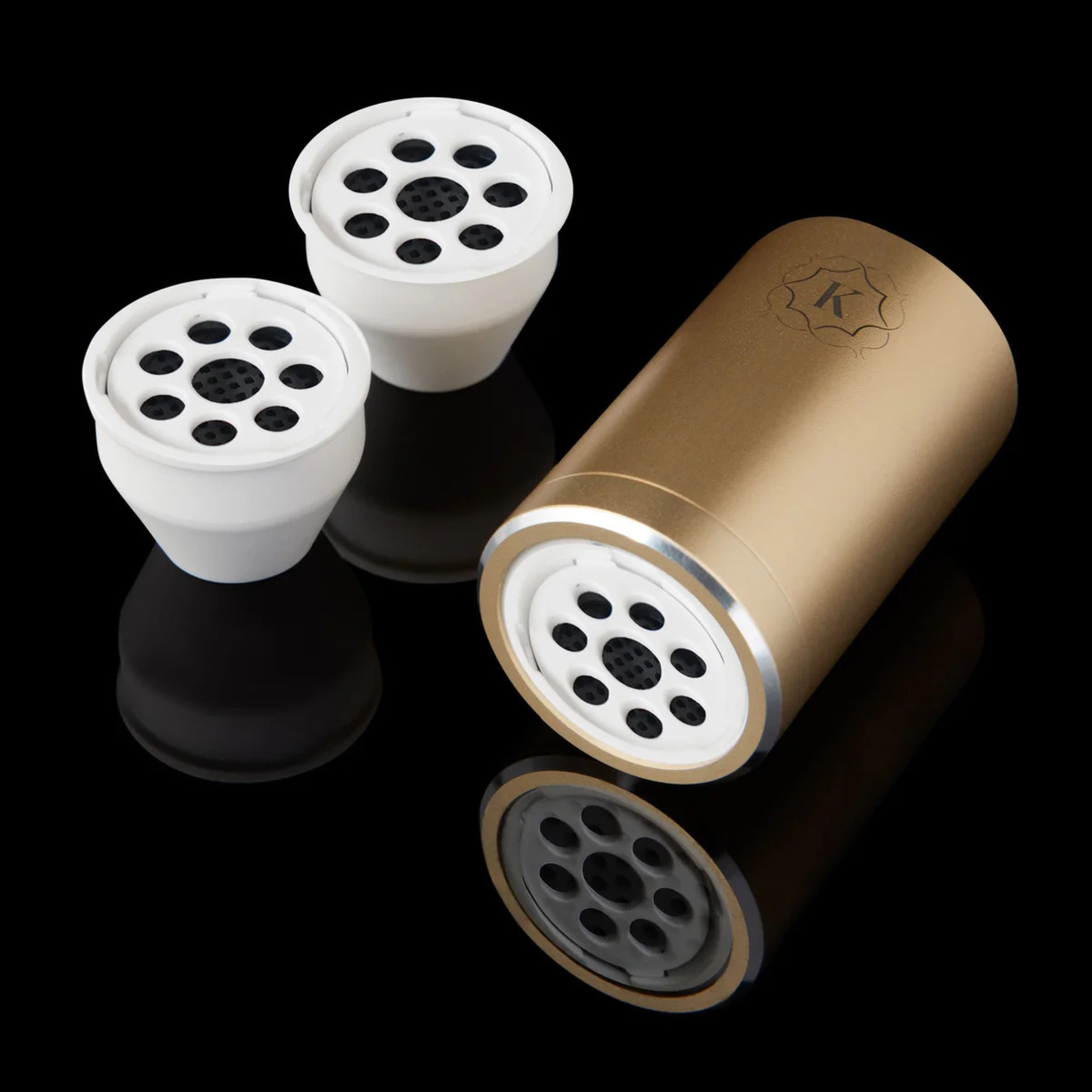 Kaloud Ayara Large Carbon Filter Adapter in Auris Gold with 3 pods