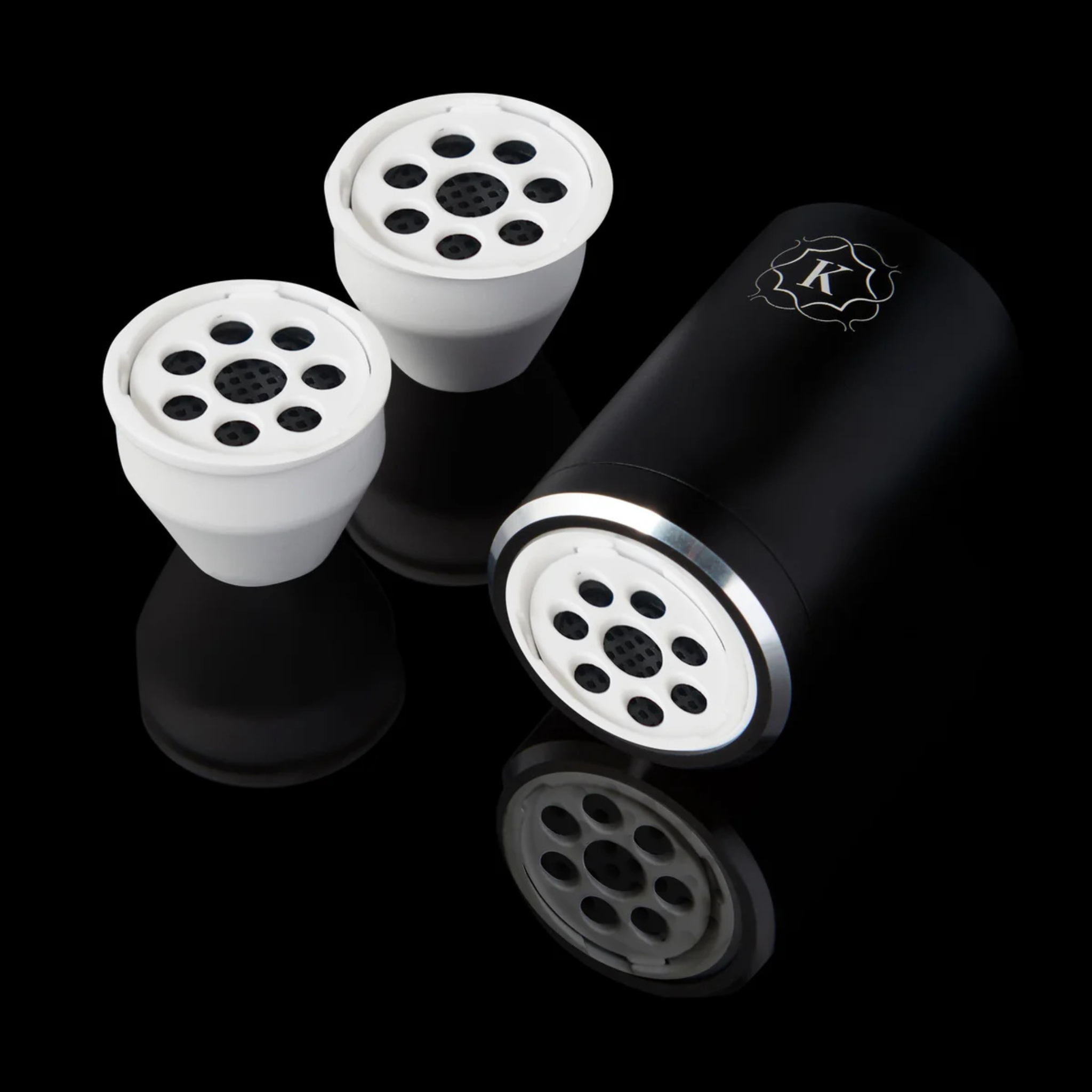 Kaloud Ayara Large Carbon Filter Adapter in Niris Black with 3 pods