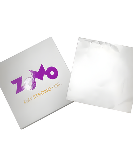 Open pack of Zomo Ultimate Strong Hookah Foil revealing the durable aluminum sheets, ideal for a consistent and flavorful shisha experience.