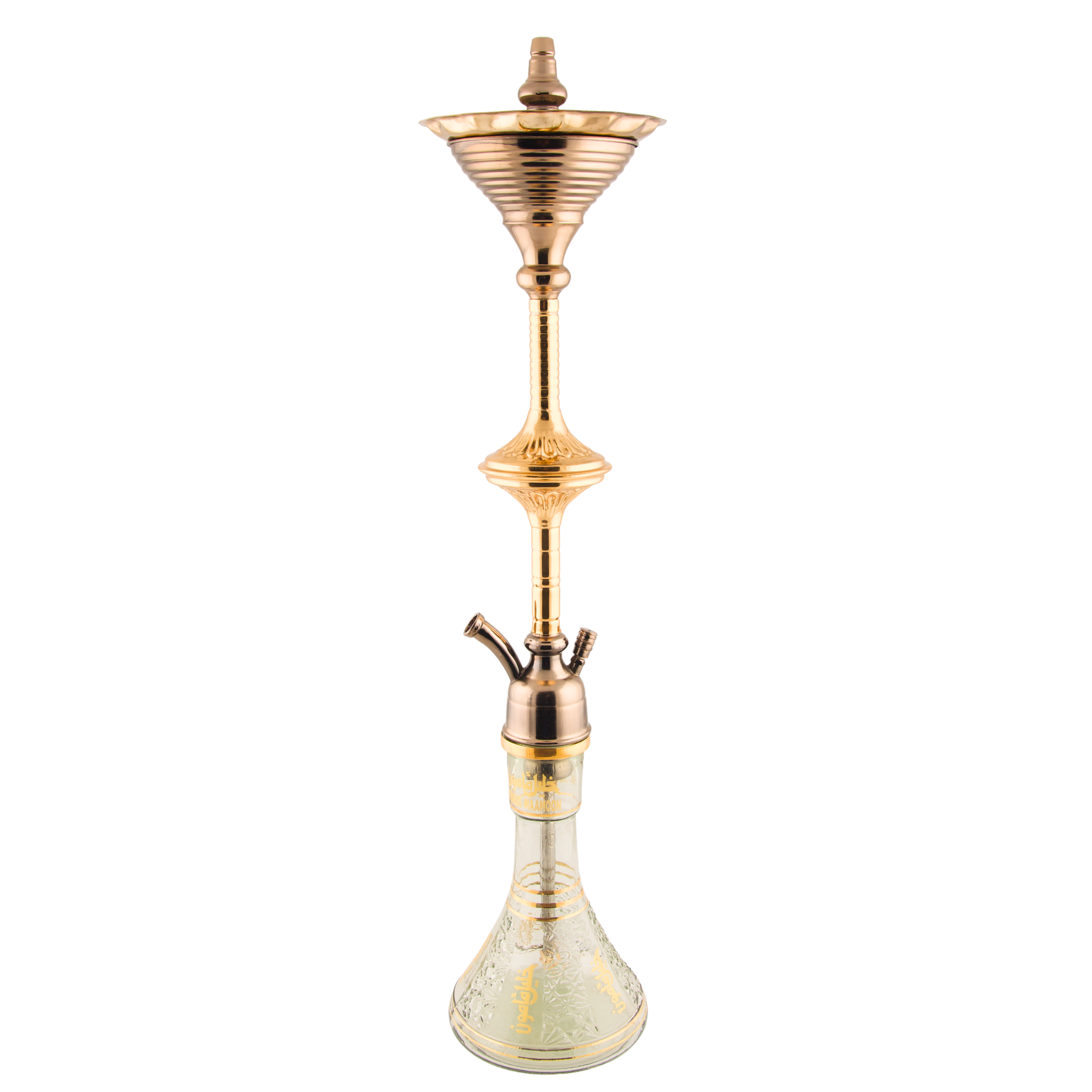 Khalil Mamoon UFO 95 cm gold-finish shisha with decorated glass base