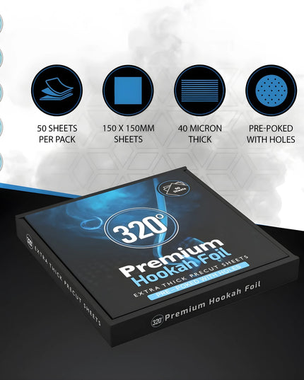 320 Pre - Cut Shisha Foil Sheets – Pre - Poked or Plain Foil | The Premium Way
