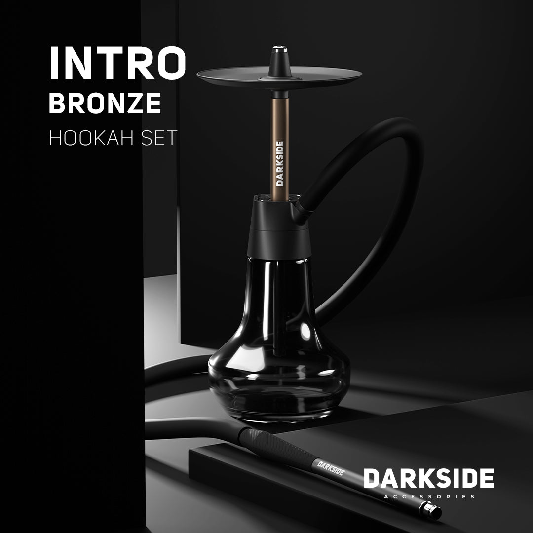 Darkside Intro Hookah in bronze with original glass base and magnetic hose connector