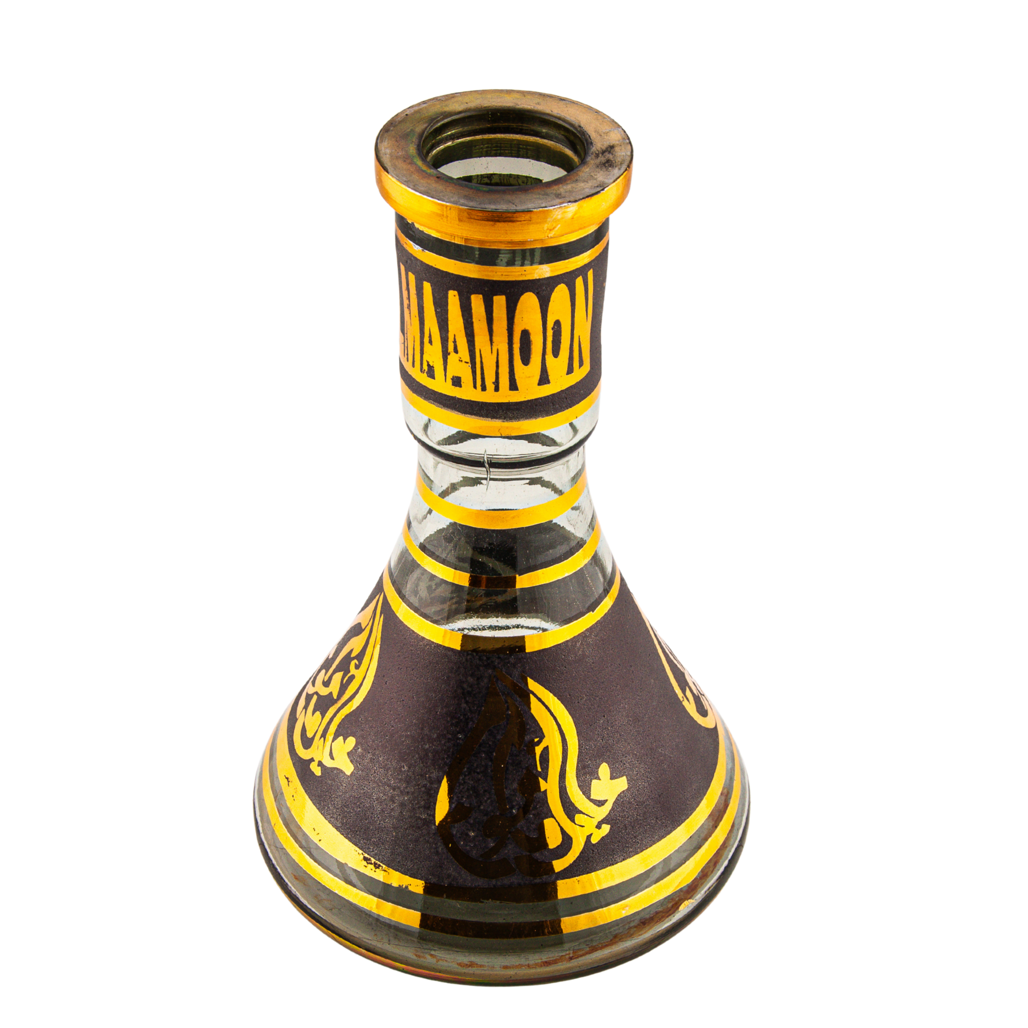 Khalil Mamoon 30cm Black & Gold Hookah Base – KM Large Neck 10