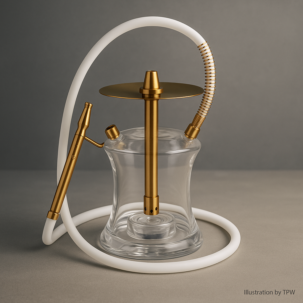 Oduman N2 Gold Clear Gold Glass Shisha Pipe, image 4 of 9