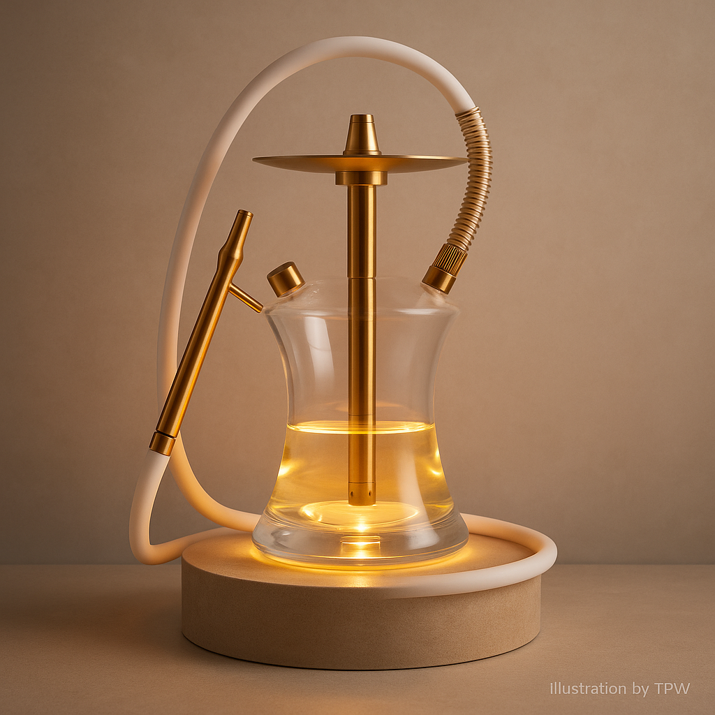 Oduman N2 Clear Gold – Compact Glass Hookah with LED