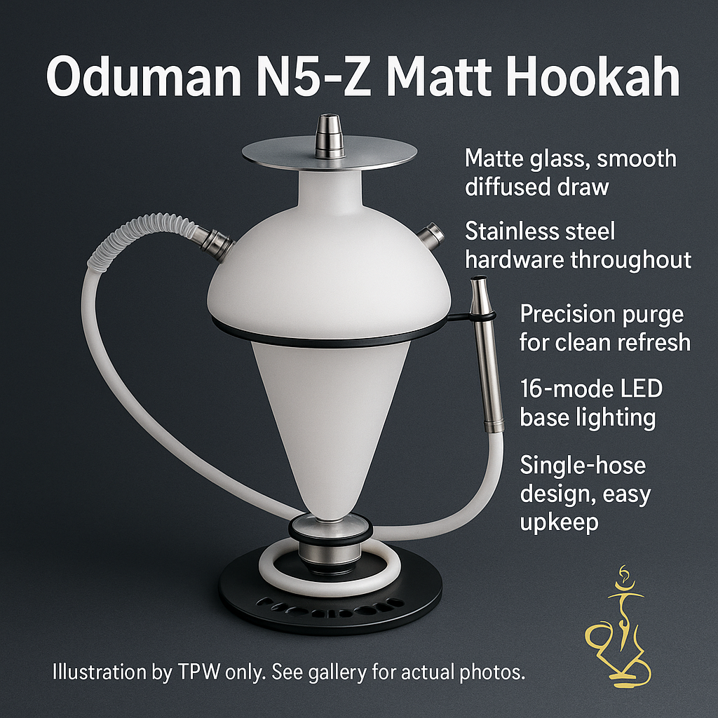 Oduman N5-Z Matt Shisha – Matte Glass, LED Base, 47 cm
