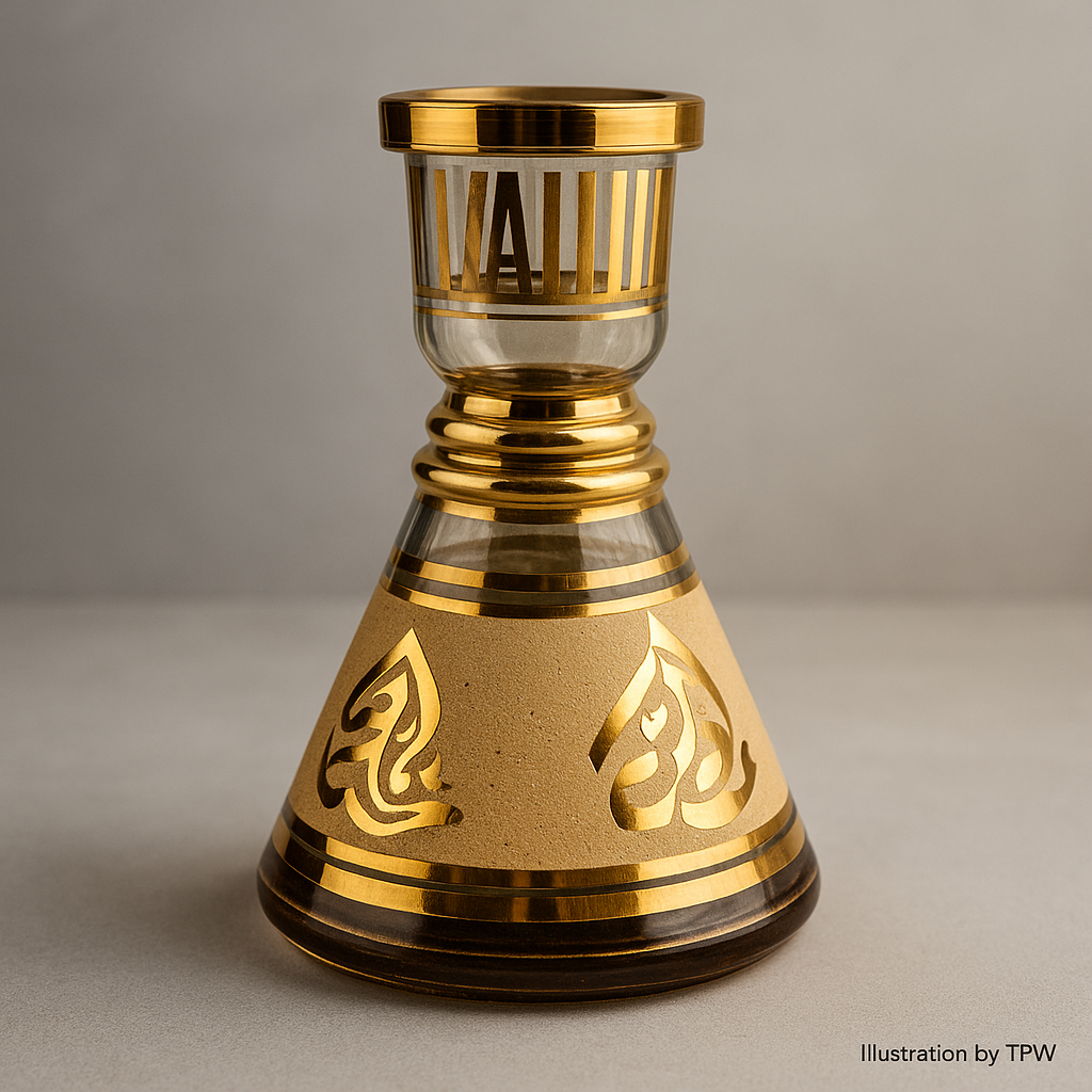 KM Small Lux Glass Vase — 25 cm, Cairo Hand-Painted 3