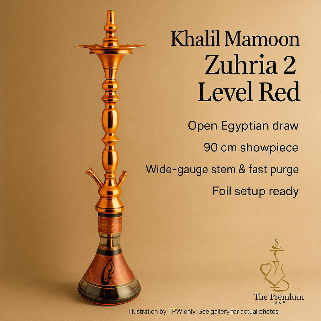 Khalil Mamoon Zuhria 2 Level Red Hookah – 90 cm
