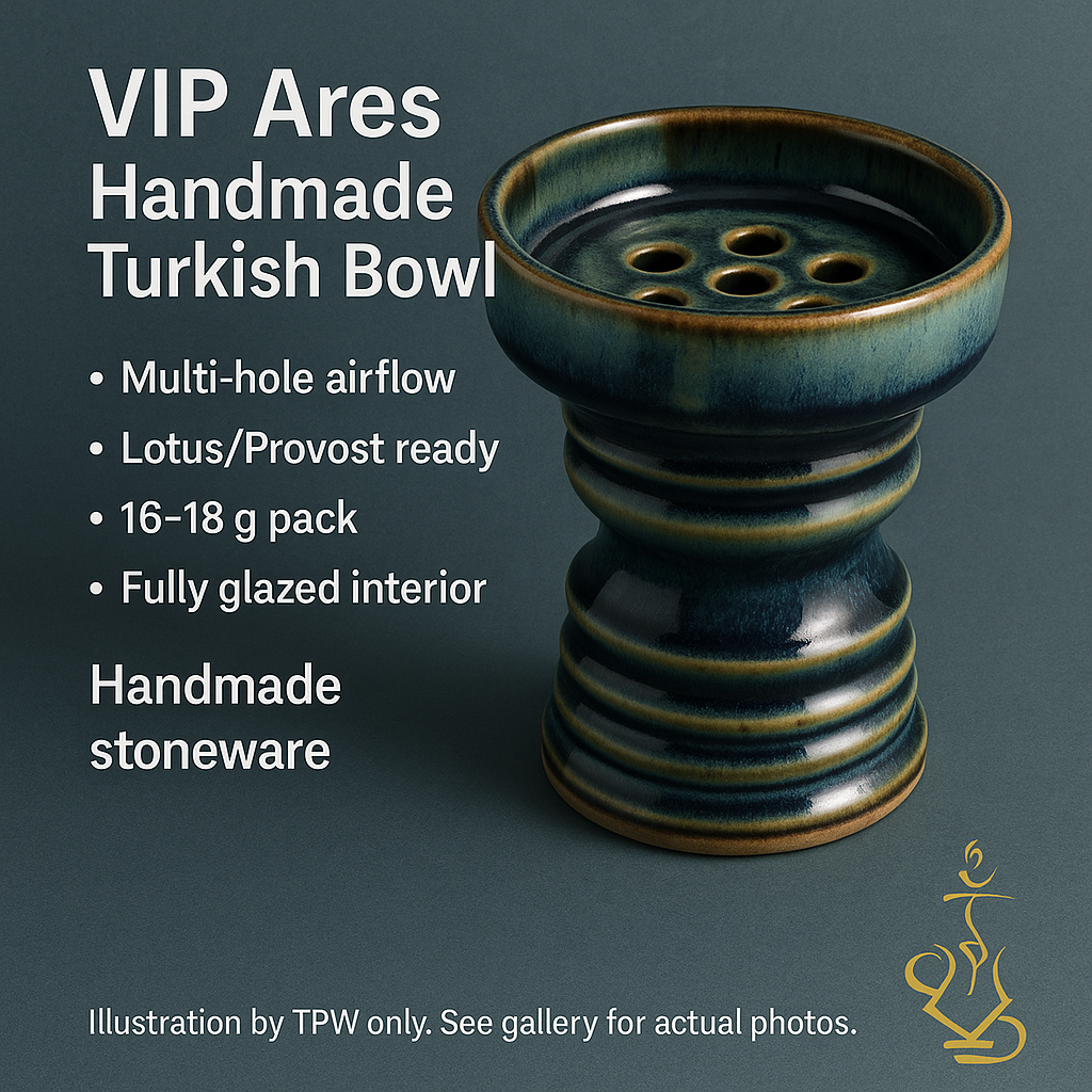VIP Ares Turkish Bowl — 16–18 g Stoneware, Lotus/Provost Ready