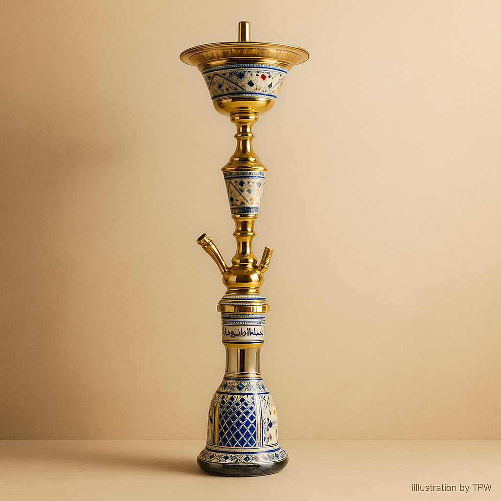 Khalil Mamoon Gold Ice Chiller Hookah – 80 cm Wide-Bore