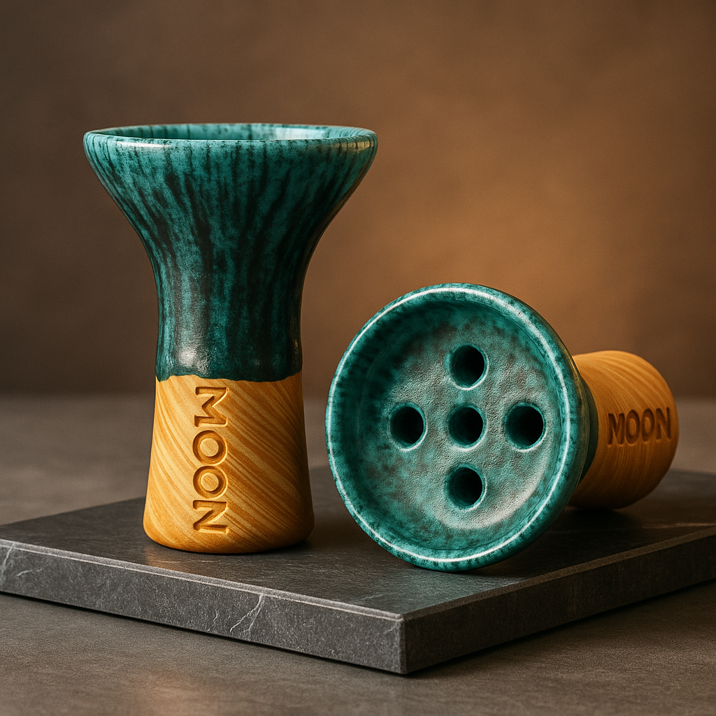 Moon Egyptian Multi-Hole — ~15 g load, hand-glazed clay
