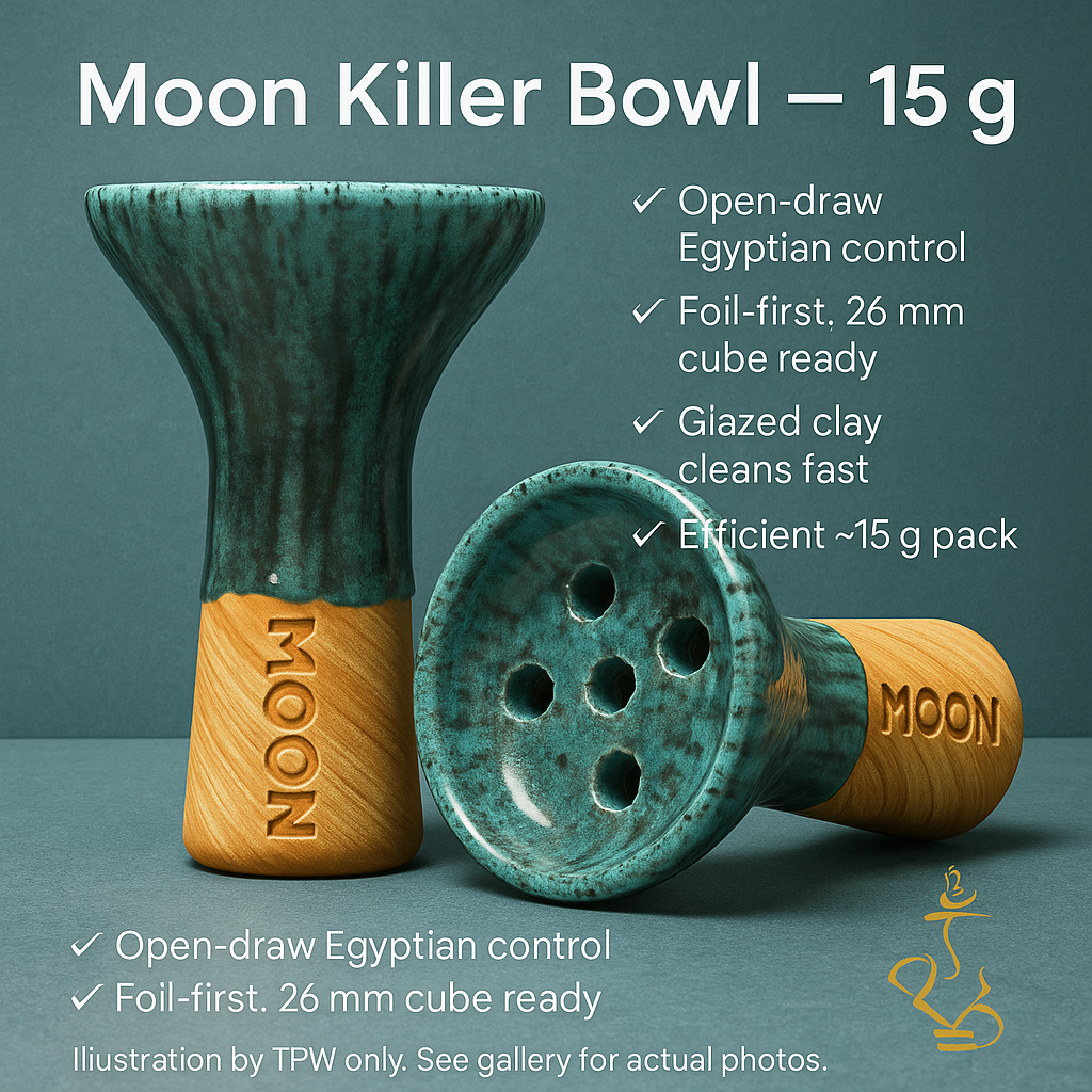 Moon Egyptian Multi-Hole — ~15 g load, hand-glazed clay
