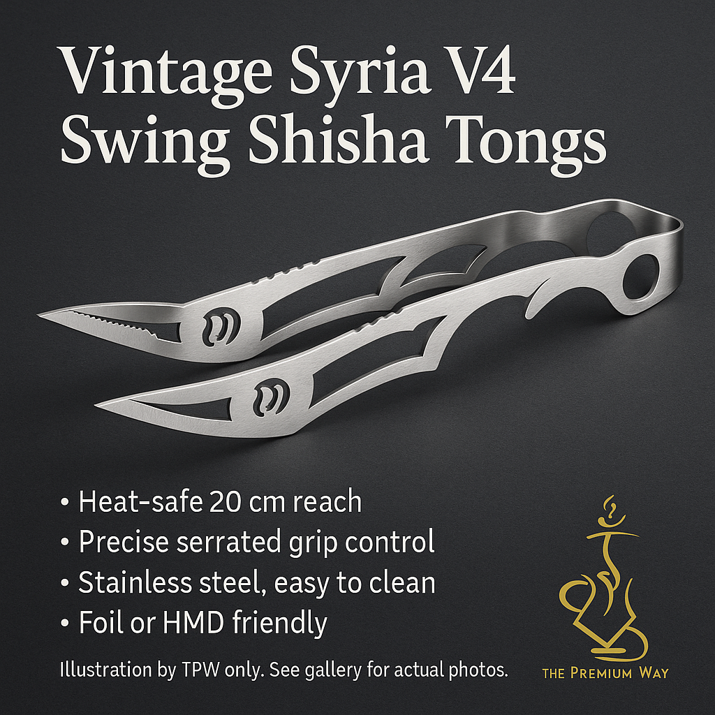 Vintage Syria V4 Coal Tongs – Stainless, 20 cm