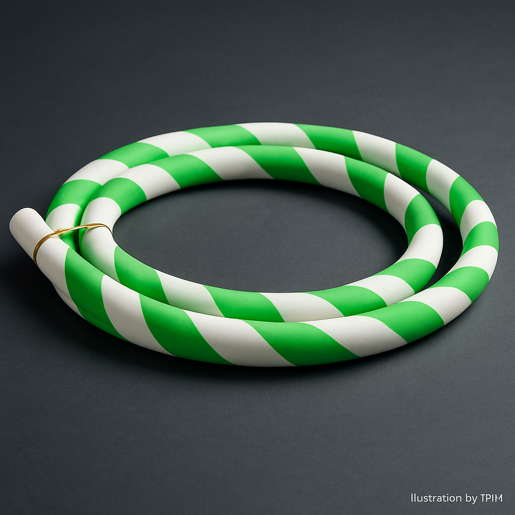 Caesar Green-White Silicone Shisha Hose, image 4 of 7