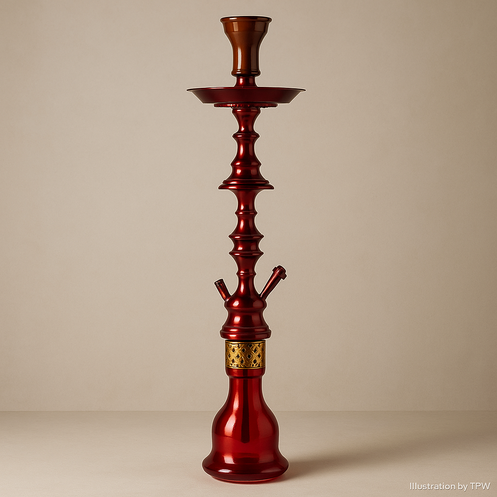 Khalil Mamoon Shareef Red Hookah – 79 cm, Twin-Level Stem