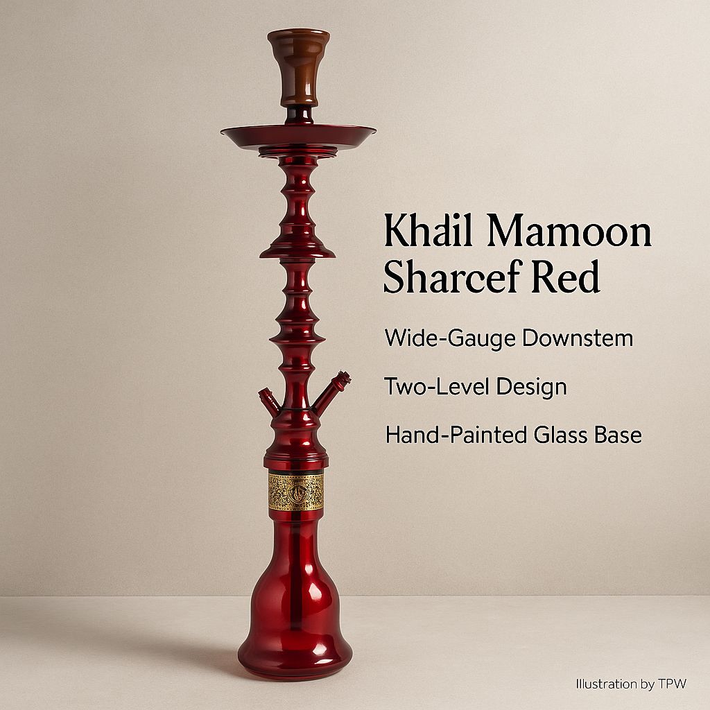 Khalil Mamoon Shareef Red Hookah – 79 cm, Twin-Level Stem