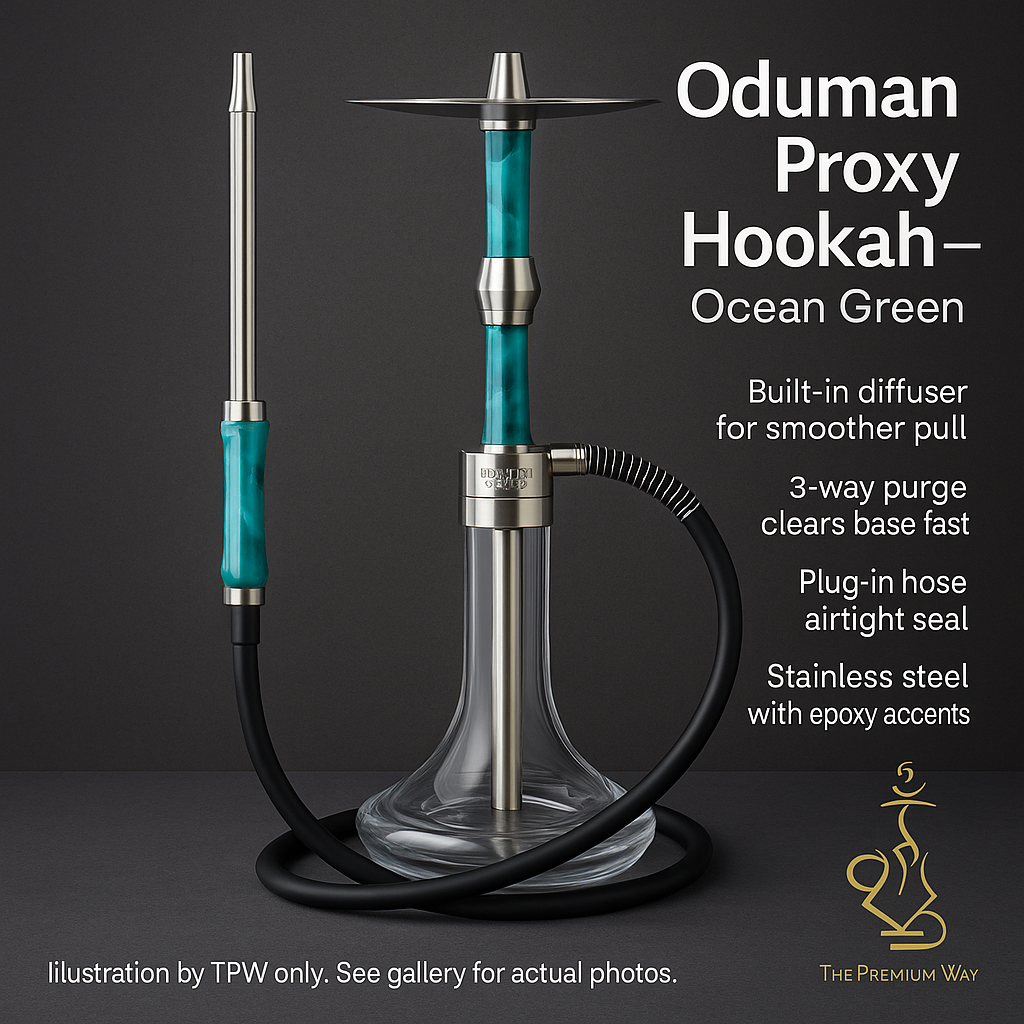Oduman Proxy Hookah – 51 cm Stainless, Epoxy Body, Adjustable Purge