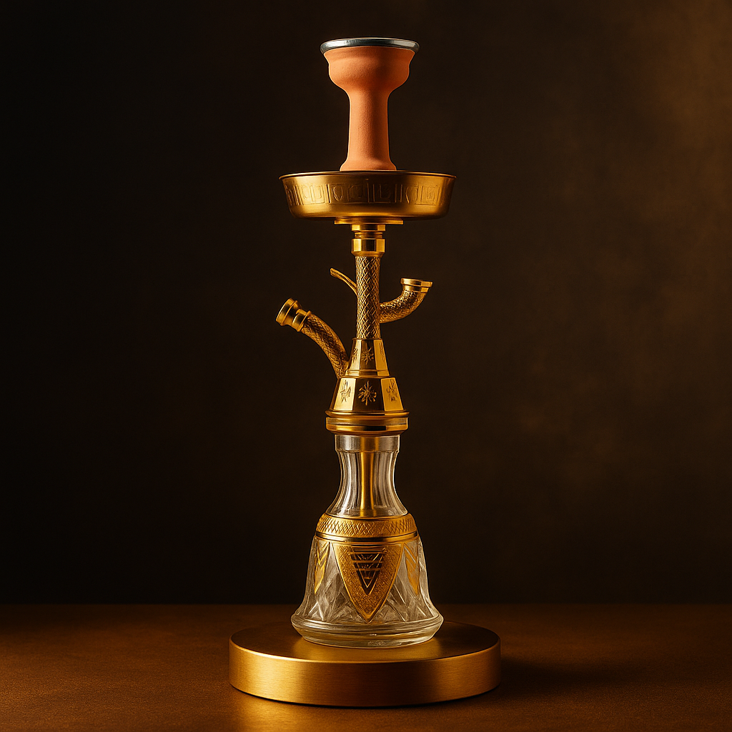 King Buzz Traditional Hookah – 47 cm Gold, Travel-Ready Kit