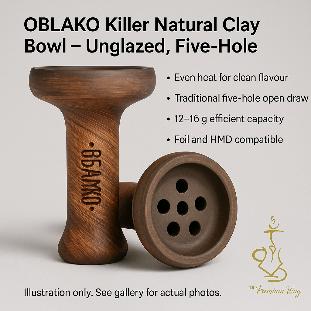 OBLAKO Killer Bowl – Traditional 5-Hole, Unglazed Clay