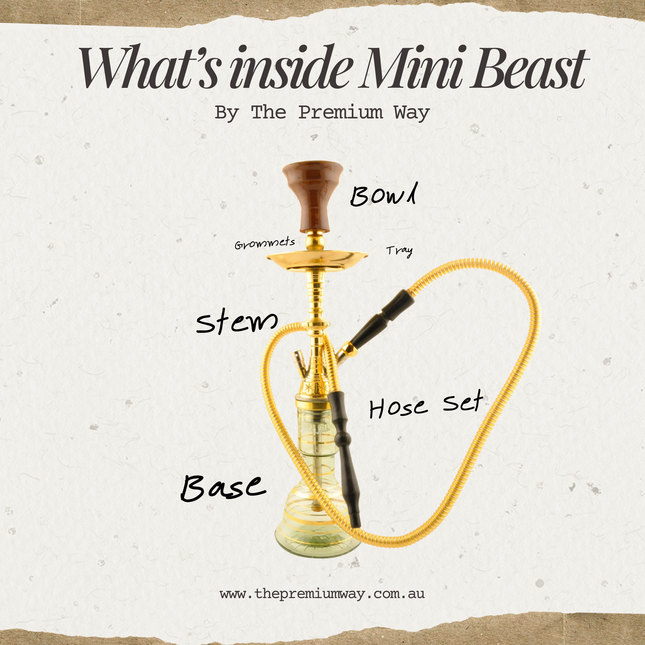 Khalil Mamoon Mini Beast Shisha – 52cm - Assorted Colours
