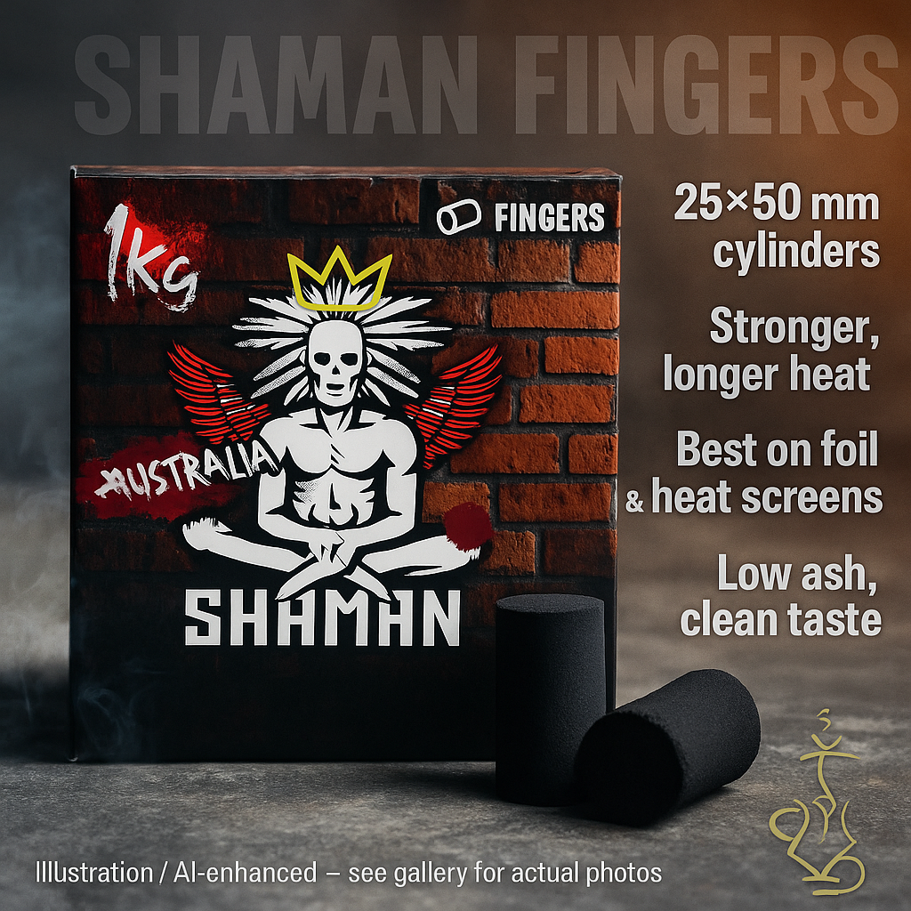 Shaman Fingers 25×50 mm Coconut Charcoal Cylinders (1 kg)