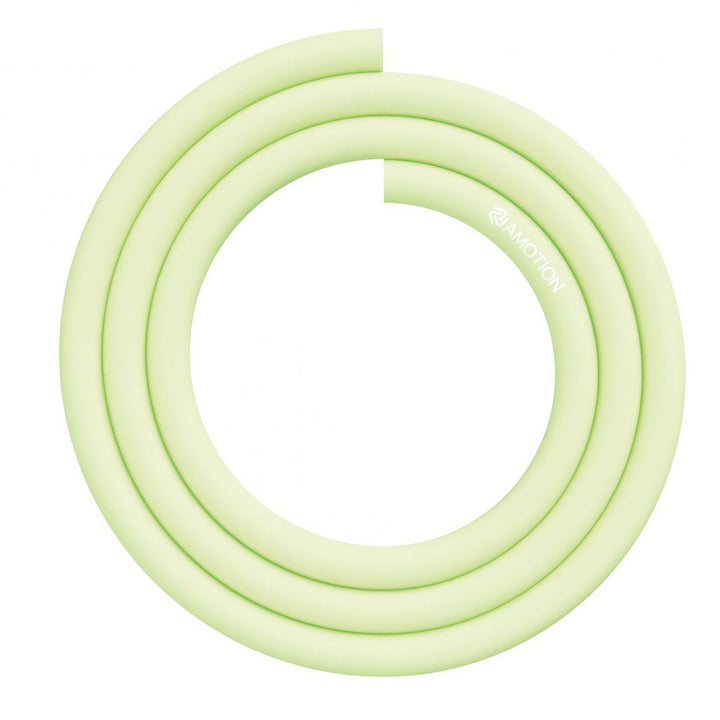 Amotion 1.5m silicone shisha hose in bright lime, coiled soft-touch hookah hose with Amotion logo from The Premium Way