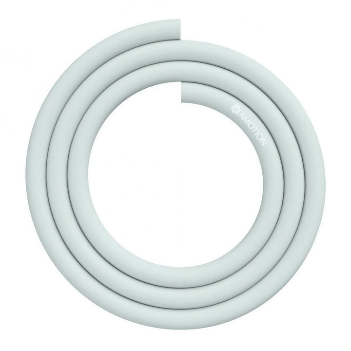 Amotion 1.5m silicone shisha hose in pale sky blue, coiled soft-touch hookah hose with Amotion logo from The Premium Way