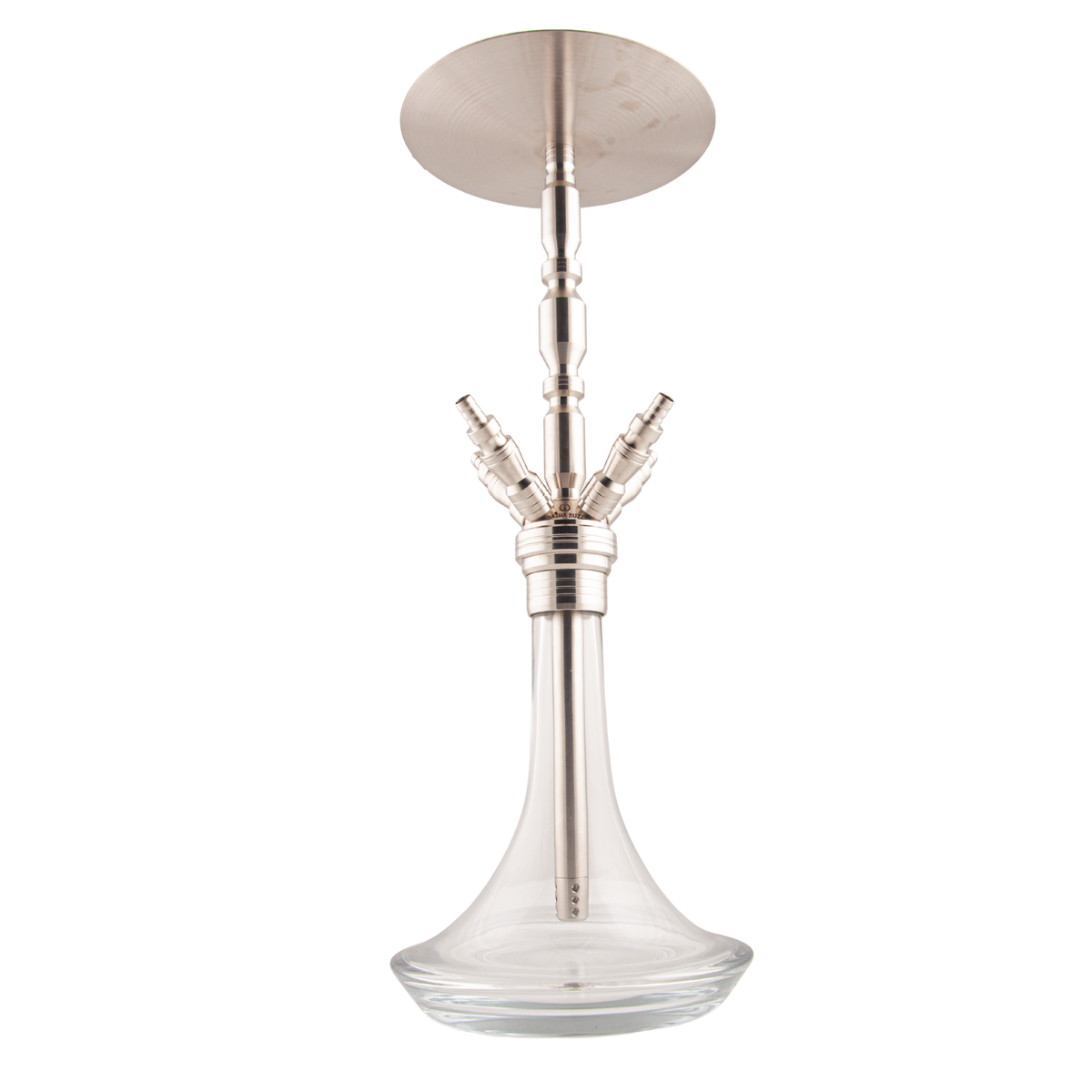 Basha Buzz Quad Sultan heavy stainless steel 4-hose hookah full body view — The Premium Way, image 9 of 10