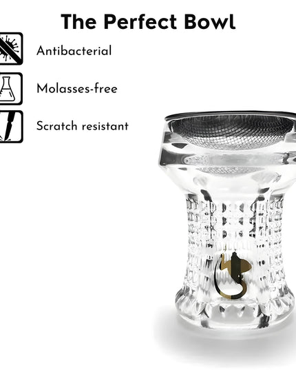 Dschinni Nero Crystal Glass Shisha Head Set with Vulcan Air