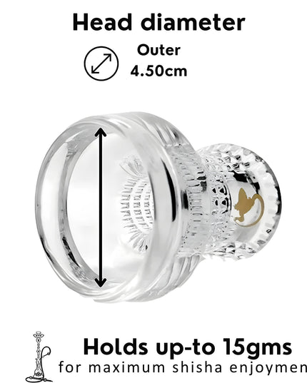 Dschinni Nero Crystal Glass Shisha Head Set with Vulcan Air