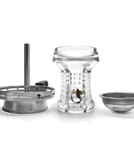 Dschinni Nero Crystal Glass Shisha Head Set with Vulcan Air