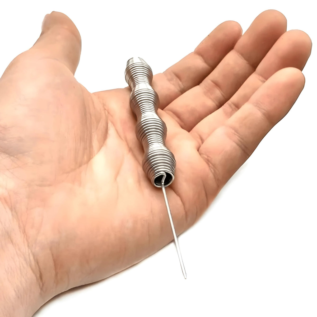 Hand holding SmoothPoke Stainless Steel Shisha Foil Poker - Compact and ergonomic design for easy and precise shisha foil piercing., image 7 of 8