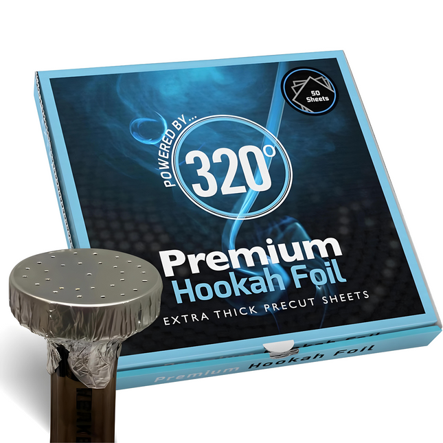 320° Premium Hookah Foil Pack with Easy-Open Lid for Effortless Shisha Preparation by The Premium Way
