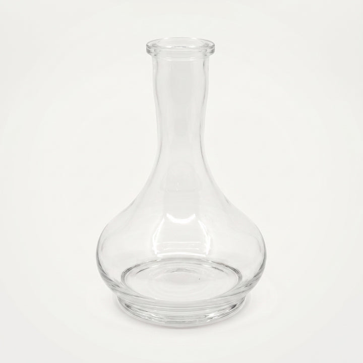 Hookah Tree Tear Drop Russian shisha vase, clear hand-blown glass with stepped pedestal foot, 45mm Russian fit