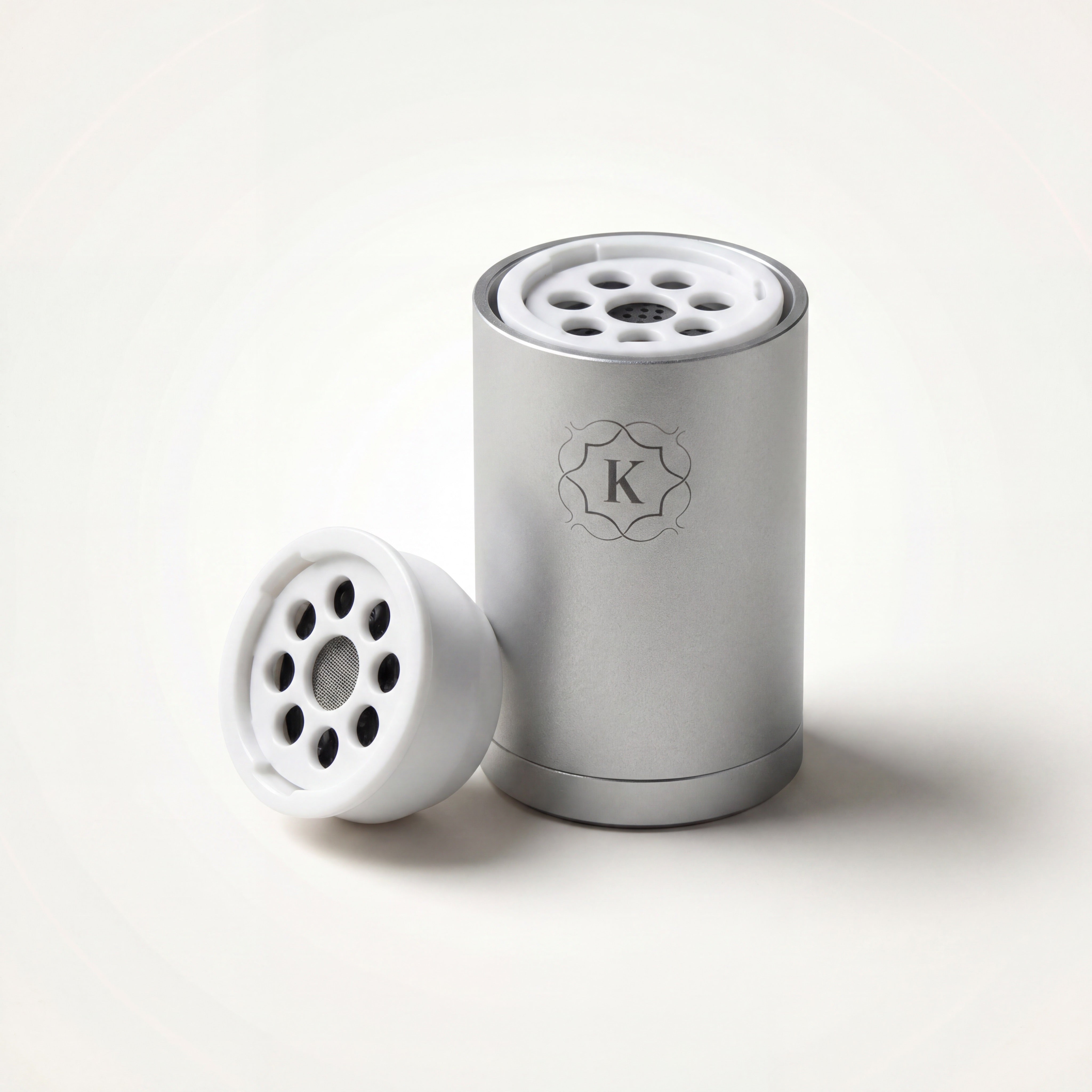 Kaloud Ayara Large pod seated in the silver Ayara adapter with a loose pod beside it — The Premium Way