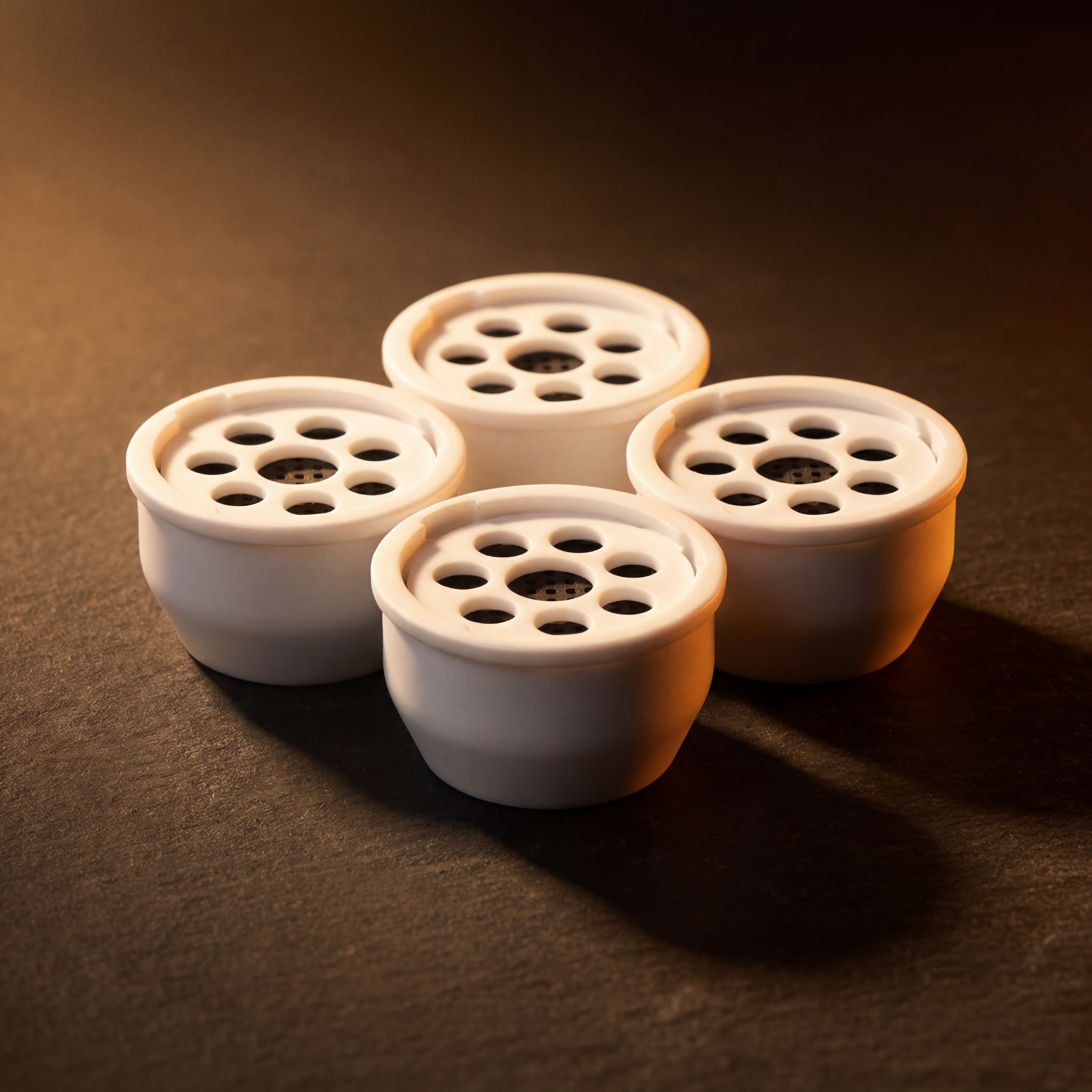 Kaloud Ayara Large pods clustered under warm amber studio light with activated carbon filters visible — The Premium Way