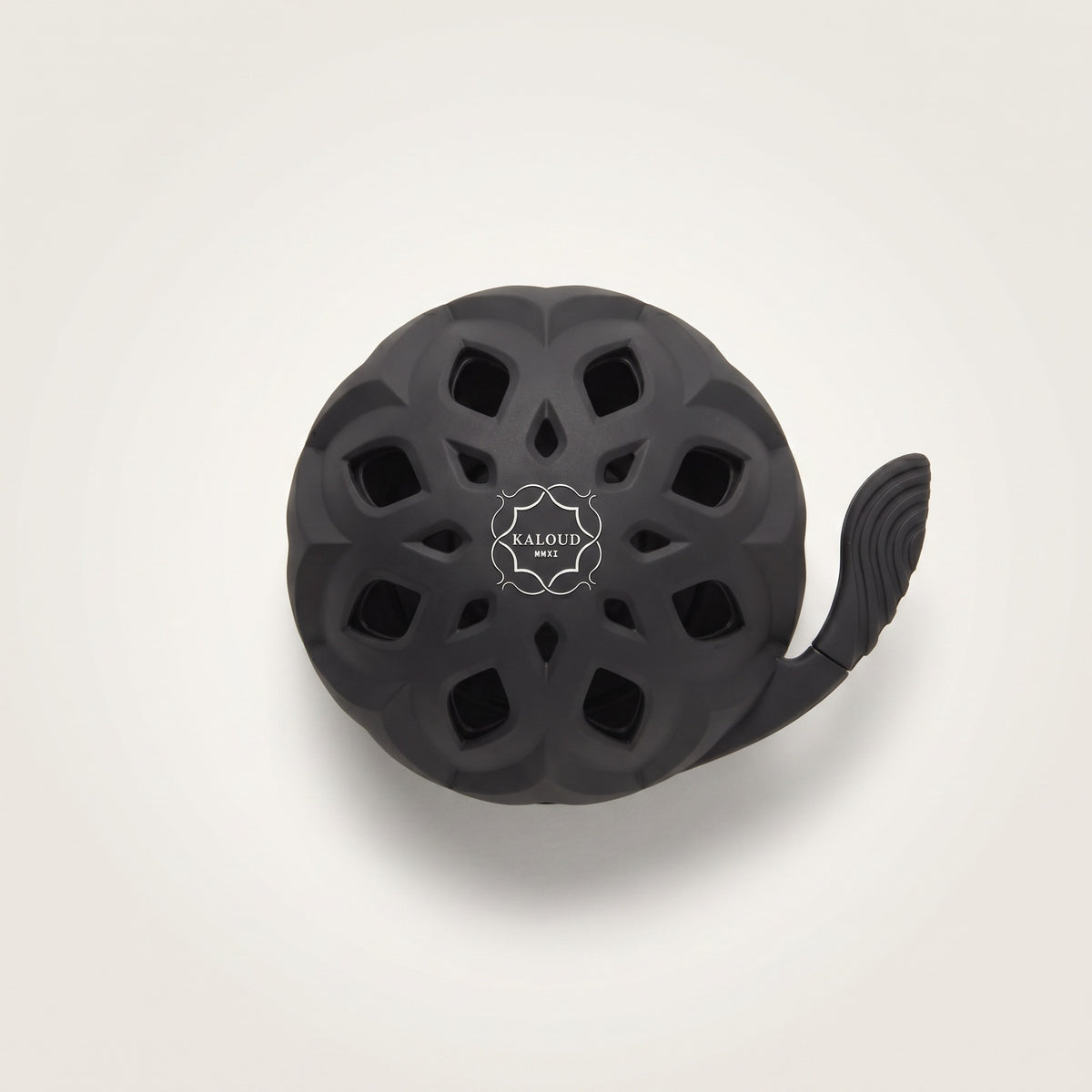 Top-down view of Kaloud Lotus I+3 Niris Black HMD lotus-petal vented lid in matte aluminium, image 4 of 10