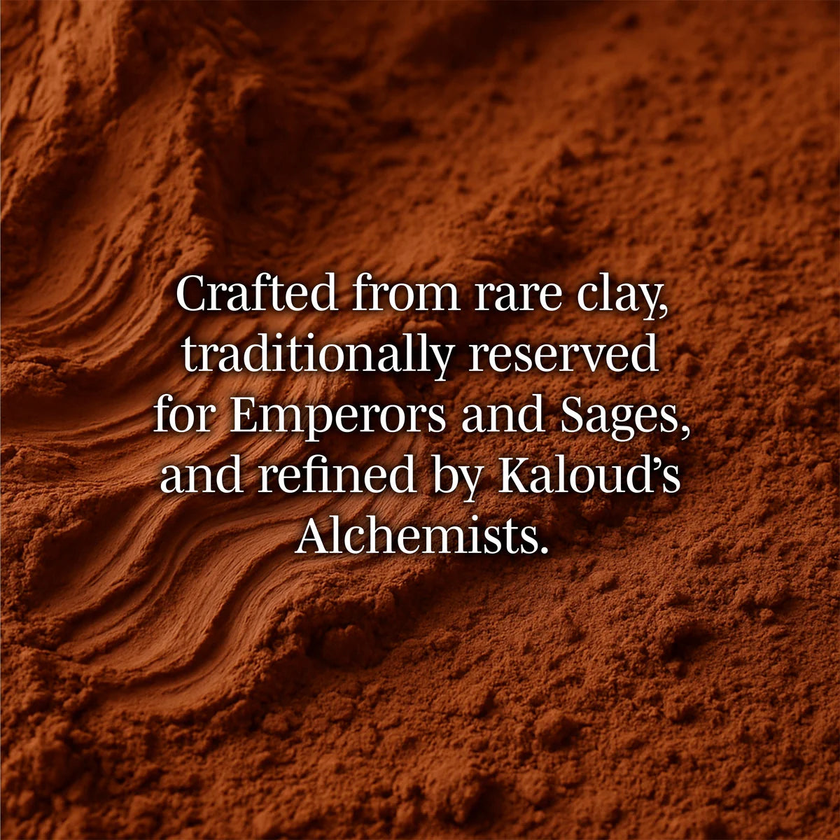 Close-up of rare natural red clay used in the Kaloud Samsaris Kore Qì shisha bowl collection